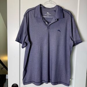 Tommy Bahama The Emfielder Collared Polo Shirt Supima Cotton Blue Grey Golf‎ Lg